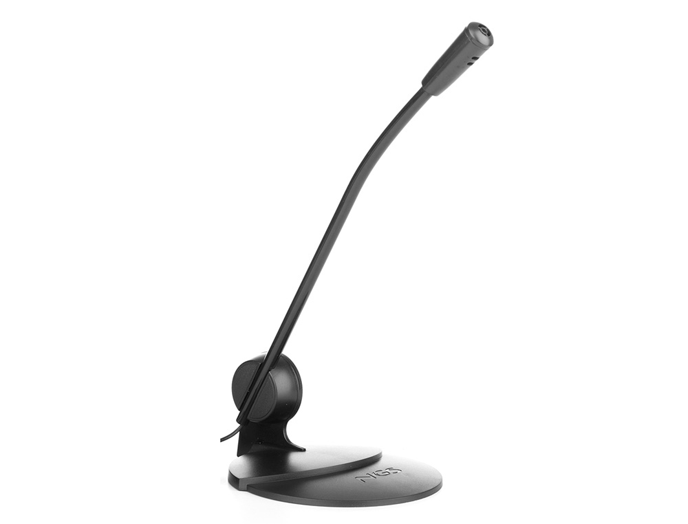 NGS - Microfono sobremesa microphone ms 102 para escritorio y monitor doble peana de sujecion longitud (Ref. MS102)