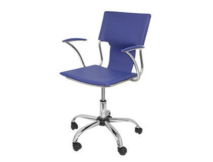 PIQUERAS Y CRESPO - Silla giratoria pyc respaldo medio regulable en altura similpiel azul 860+90x480x440 mm (Ref. 214AZ)