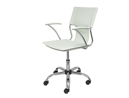 PIQUERAS Y CRESPO - Silla giratoria pyc respaldo medio regulable en altura similpiel blanca 860+90x480x440 mm (Ref. 214BL)