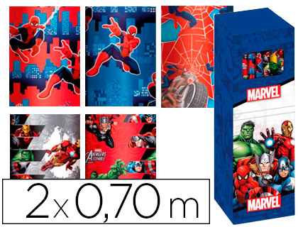 LIDERPAPEL - Papel fantasia infantil marvel rollo de 2x0,70 mt papel 60 gr modelos surtidos (Ref. 01017018)