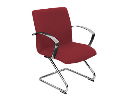PIQUERAS Y CRESPO - Silla confidente pyc estructura cromada con brazos tapizada en tela roja 920x610x520 mm (Ref. 117CPBALI933)