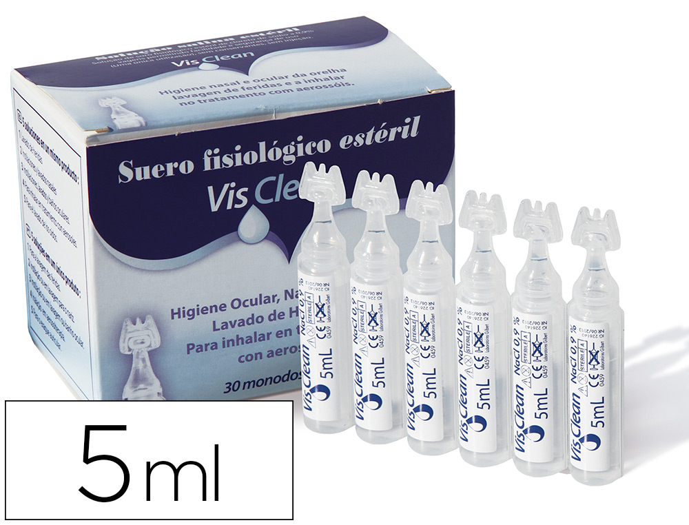 Suero fisiologico esteril visclean monodosis 5 ml caja de 30 unidades (Ref. 156753.6)