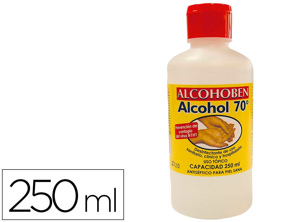 Alcohol etilico alcohoben de 70º bote de 250 ml (Ref. 4)