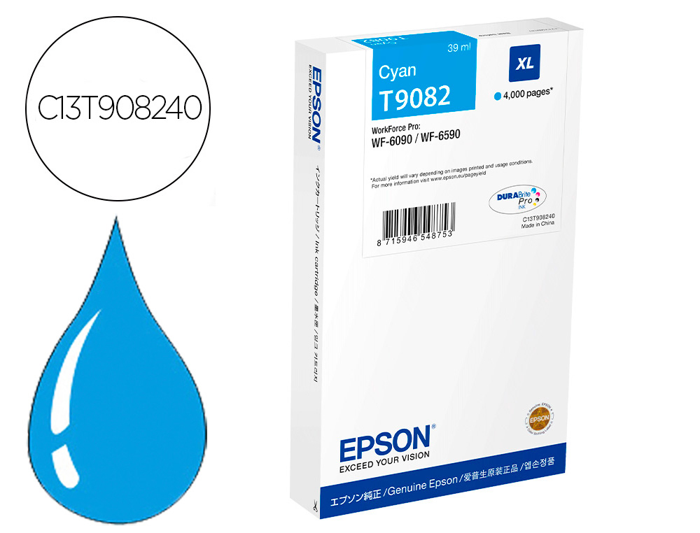 EPSON - Ink-jet wf-6590dwf/wf-6090dw cian xl (Ref. C13T908240)