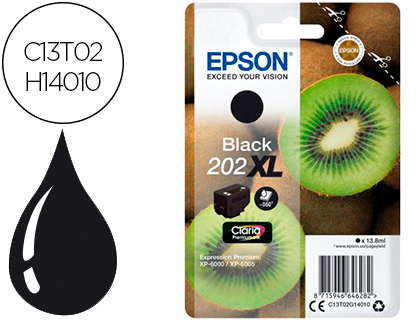 EPSON - Ink-jet 202 xl xp-6000 / xp-6005 / xp-6100 / xp-6105 photo negro 800 pag (Ref. C13T02H14010)