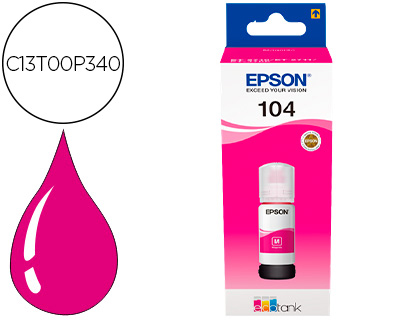 EPSON - Tinta ecotank 104 et-2710 / 2711 / 2712 / 2720 / 2726 / 4700 magenta 7500 paginas (Ref. C13T00P340)
