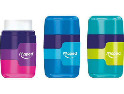 MAPED - Sacapuntas/Afilalapices plastico connect plastico 2 uso con goma colores surtidos (Ref. 049221)