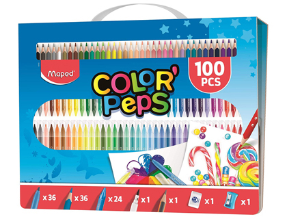 MAPED - Estuche pintura color peps kit 100 piezas surtidas (Ref. 907003)