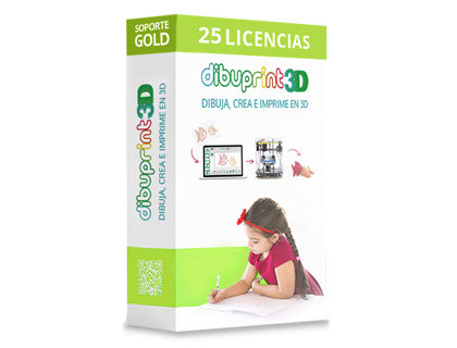 COLIDO - 3D - Dibuprint software medium soporte gold 8x5 licencias 25 (Ref. DIBUPRINT3D-GOLD25)