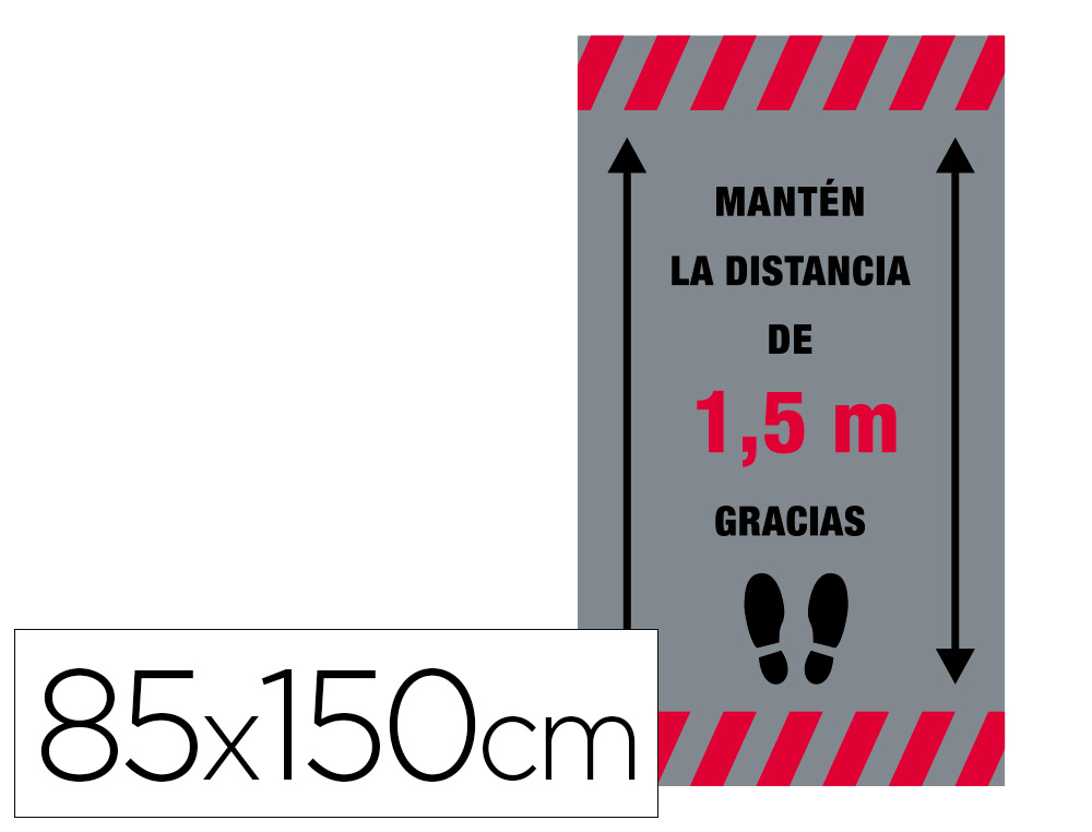 NOVUS - DAHLE - Alfombra para suelo de paso manten distancia de 1,5 m gracias fondo gris 85x150 cm (Ref. JJ47737B)