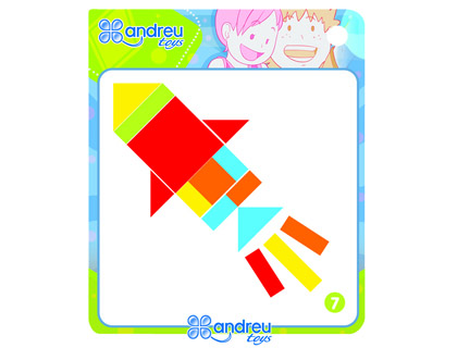 ANDREUTOYS - Juego formas geometricas colores 42 piezas + 24 plantillas 28,6x28,6x3,8 cm (Ref. 16338)