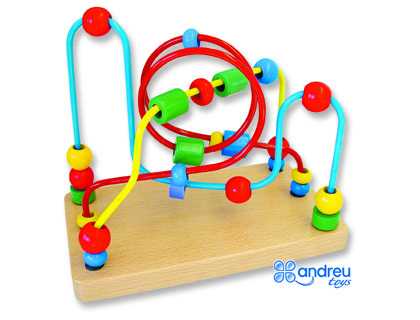 ANDREUTOYS - Juego laberinto manipulacion para psicomotrocidad fina 23x19x13 cm (Ref. 16256)
