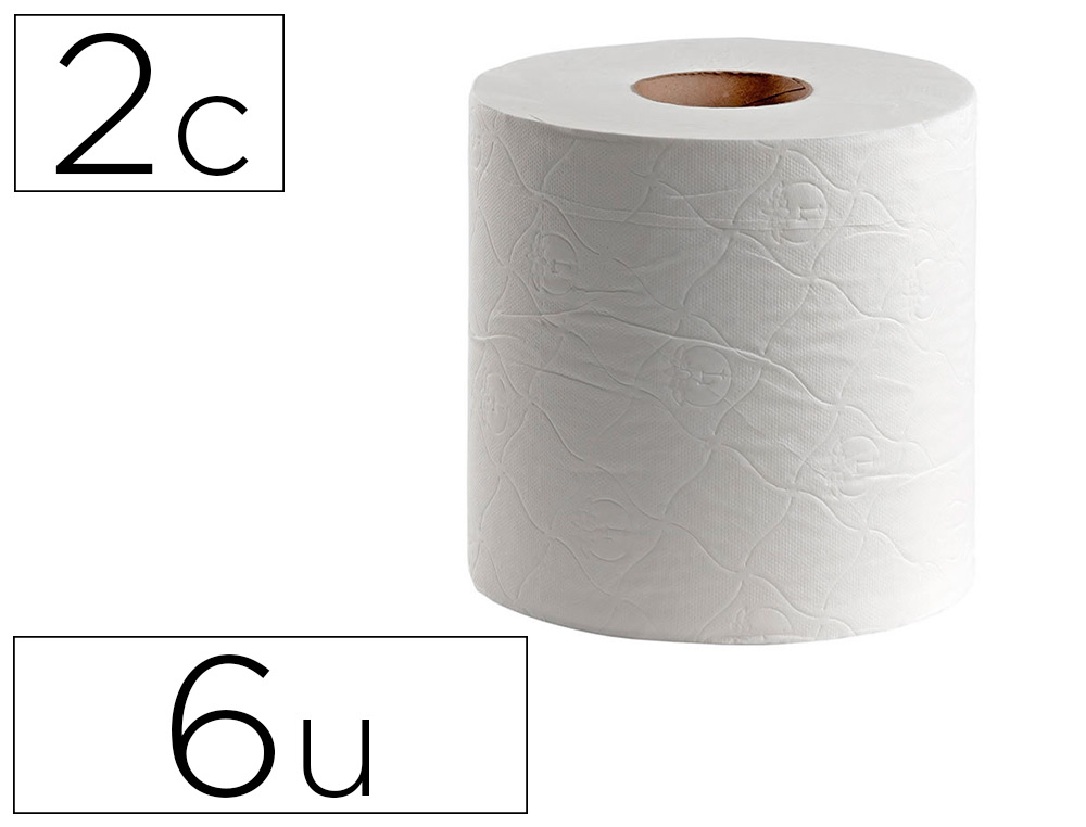 DAHI - Papel secamanos 2 capas celulosa gofrada 195 mm x 145 mt paquete de 6 rollos (Ref. DJQ44126)
