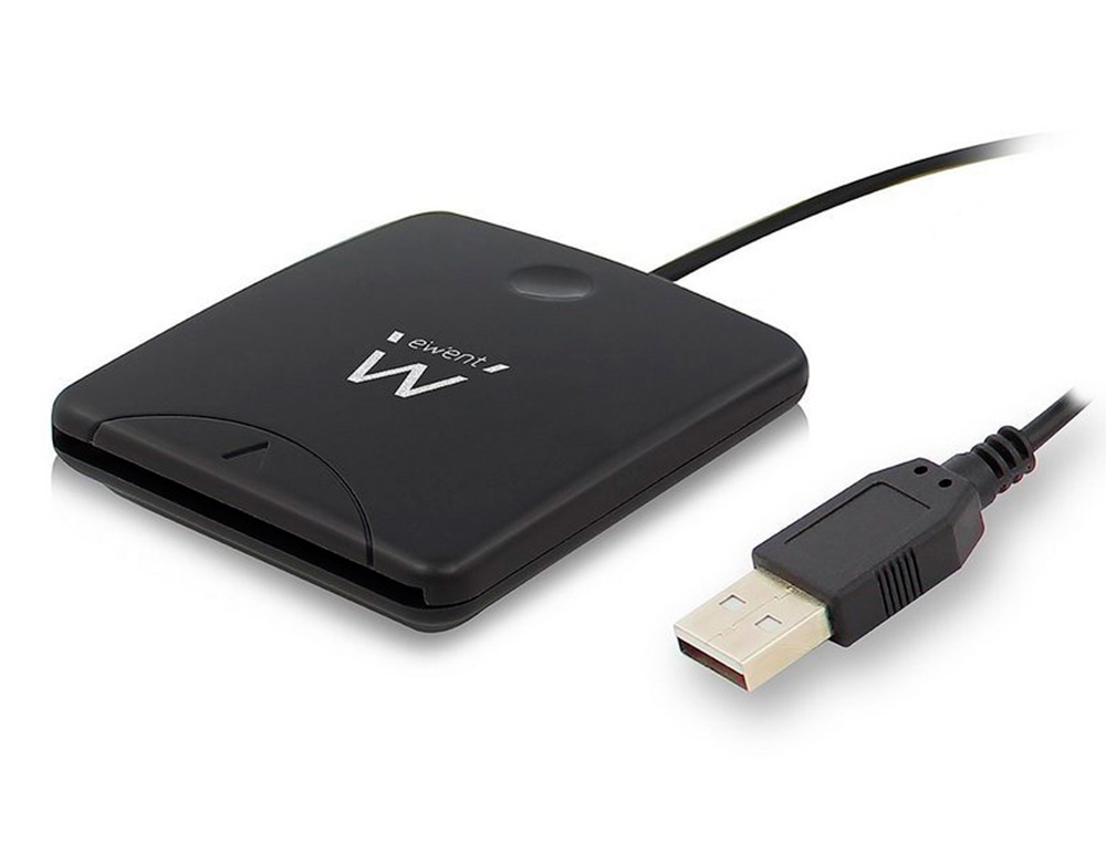 DECOPATCH - Lector de tarjetas ewent usb 2.0 para dni e y tarjetas inteligentes color negro (Ref. EW1052)