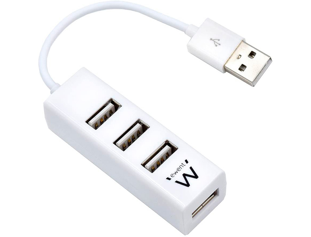 EWENT - Mini-hub 4 puertos usb 2.0 blanco (Ref. EW1122)