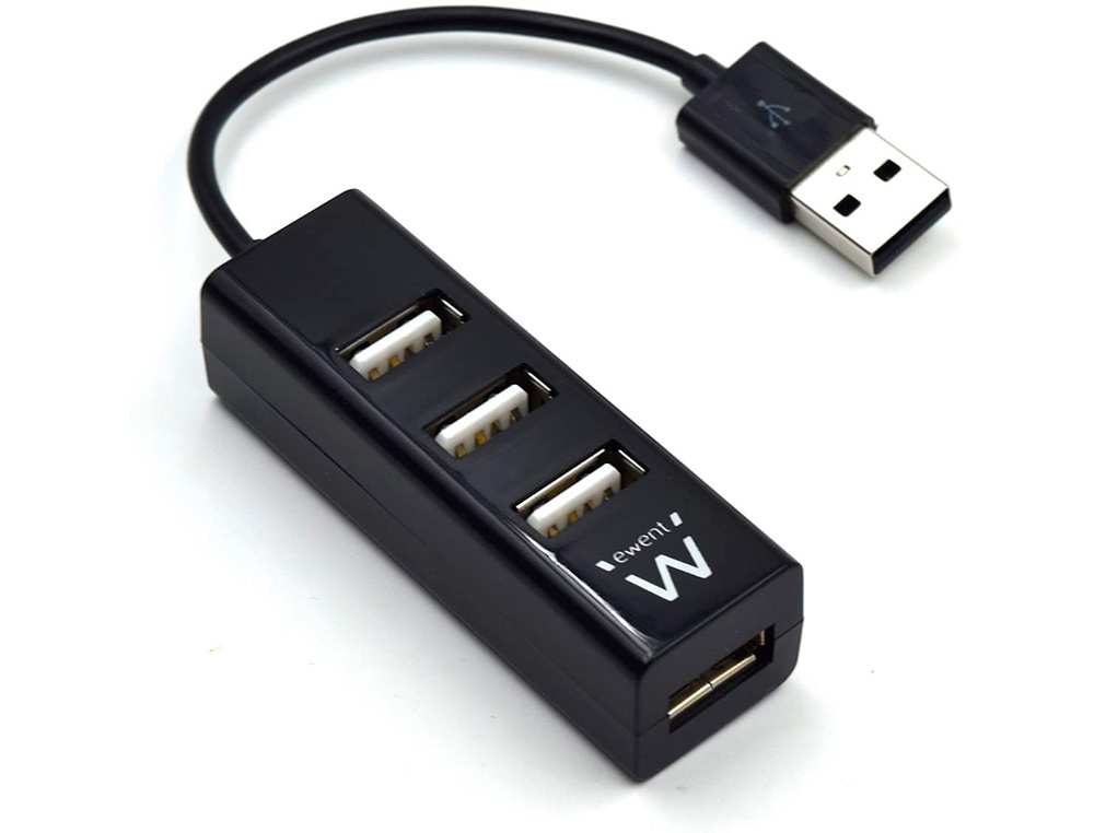 EWENT - Mini-hub 4 puertos usb 2.0 negro (Ref. EW1123)