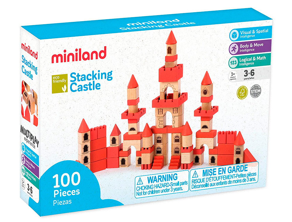 MINILAND - Juego de construcccion 100 piezas material madera ecologica (Ref. 94050)