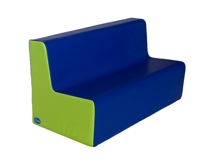 SUMO DIDACTIC - Sillon mediano triple alt asiento 25 cm azul / pistacho 100x45x50 cm (Ref. 047C)