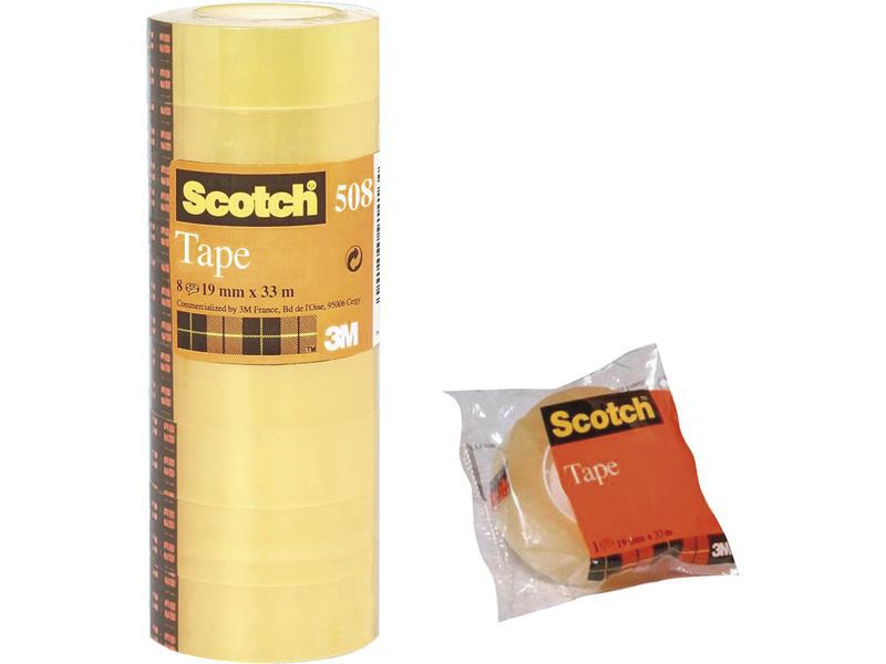 SCOTCH - Cinta adhesiva tranparente 19x33 mm Acordeon 8 ud YP208060670 (Ref.FT510097270)