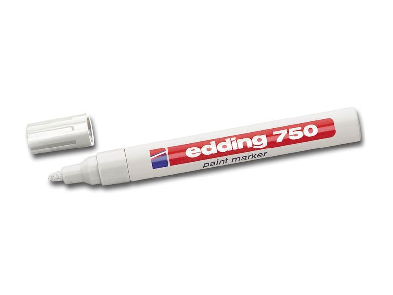 EDDING - Marcador permanente 750 Trazo 2 - 4 mm Punta conica Tinta permanente Blanco 750-049 (Ref.750-49)