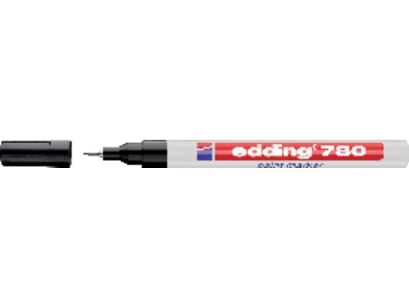 EDDING - 780 MARCADOR PERMANENTE TINTA OPACA PUNTA METALICA TRAZO 0.8 MM NEGRO 780-001 (Ref.780-01)