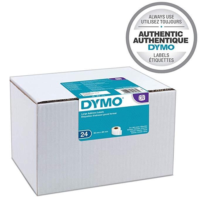 DYMO - CINTA DE ETIQUETAS DE ENVÍO BLANCO DE 36X89MM (24 ROLLOS) PARA ROTULADORA LABELWRITER (Ref.S0722390)