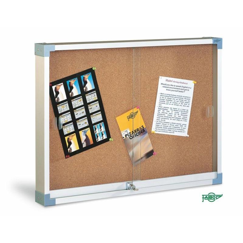 FAIBO - VITRINA PARA ANUNCIOS PUERTA CRISTAL Y SUPERFICIE DE CORCHO 60X80 CM (Ref.604-1)