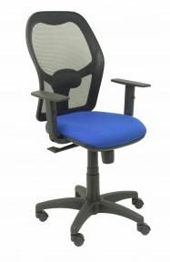 PIQUERAS Y CRESPO - SILLA OPERATIVA SINCRONIZADA MOD. ALOCÉN REGULABLE RESPALDO DE MALLA ASIENTO AZUL (Ref.345SNB229B10)