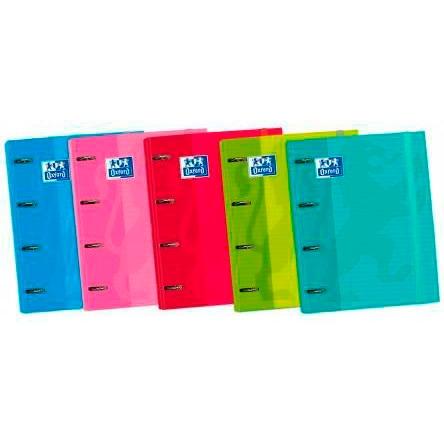 OXFORD - CARPEBLOC SCHOOL EUROPEANBINDER CLASSIC A4+ 4 an.MIXTAS 35mm con RECAMBIO 100 hj. CUADRIC.5x5 SURTIDO (col. Tendencia) (Ref.400075372)