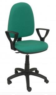 PIQUERAS Y CRESPO - SILLA AYNA BRAZOS FIJOS MECANISMO CONTACTO PERMANENTE CON REGULACION DE PROFUNDIDAD ASIENTO Y RESPALDO TAPIZADO BALI VERDE (Ref.04CPBALI456BGOLF)