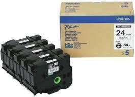 BROTHER - CINTA ALTA CALIDAD BLANCO / NEGRO 24MMX8M (PACK 5UD.) (Ref.HGE251V5)