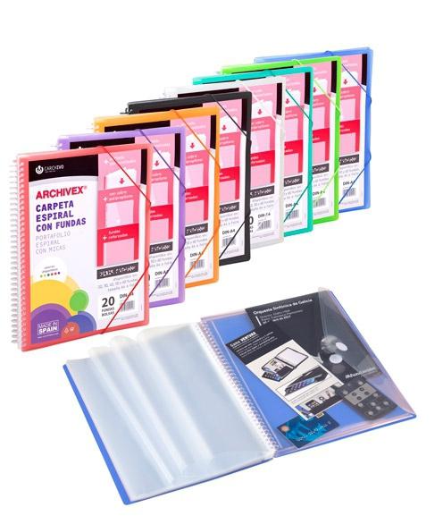 CARCHIVO - CARPETA FUNDAS (TARIFARIO) ESPIRAL PP ARCHIVEX-STAR CANGURO A4 60 F. SURTIDOS (Ref.53036099)