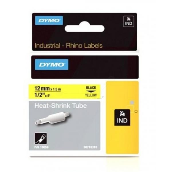 DYMO - RHINO CINTA ID1-12, NEGRO SOBRE AMARILLO, 12MMX1´5M, TUBO TERMORRETRACTIL (S0718310) (Ref.18056)