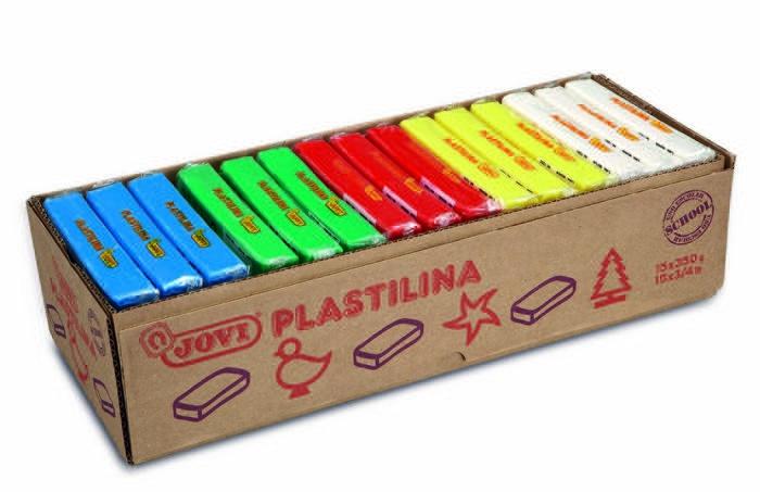 JOVI - PLASTILINA 72 PASTILLA 350 gr. SURTIDO CAJA DE 15 (3*5 col) (Ref.72B)