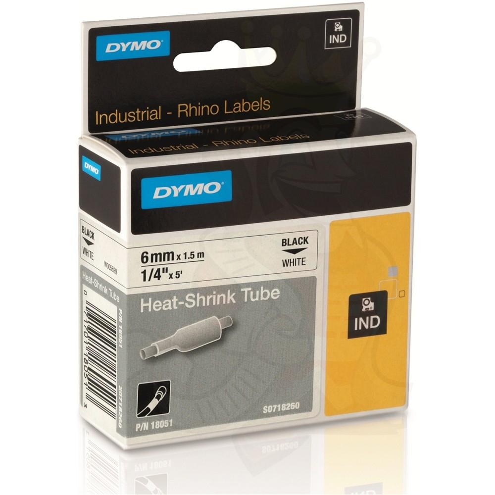 DYMO - RHINO CINTA ID1-6, NEGRO SOBRE AMARILLO, 6MMX1´5M, TUBO TERMORRETRACTIL (S0718270) (Ref.18052)