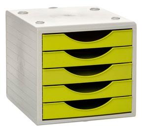 ARCHIVO 2000 - MODULO 5 CAJONES ARCHIVOTEC GRIS/KIWI (Ref.4005 KW)