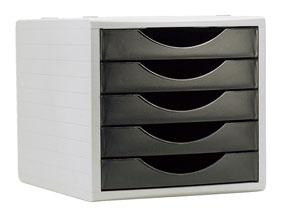 ARCHIVO 2000 - MODULO 5 CAJONES ARCHIVOTEC GRIS/NEGRO (Ref.4005 NE)