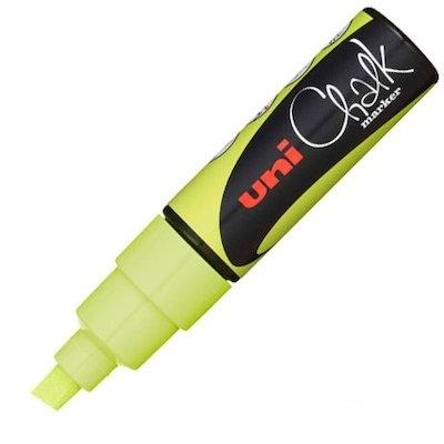 UNI-BALL - MARCADOR TIZA LIQUIDA CHALK MARKER PWE-8K 8.0 mm AMARILLO (Ref.140103000)