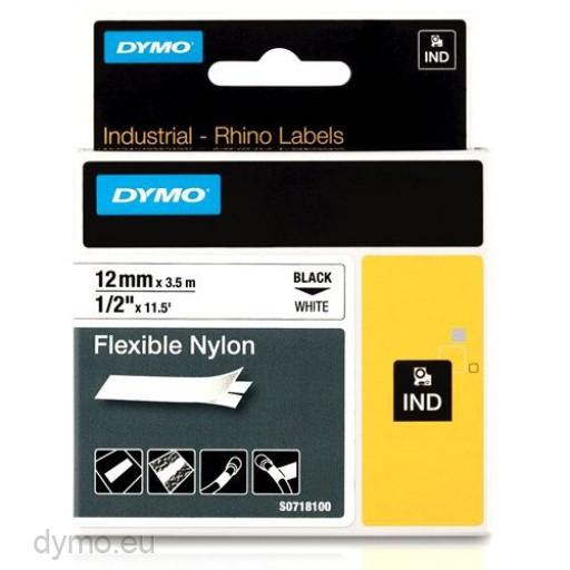 DYMO - CINTA de ROTULAR RHINO ID1 NYLON FLEX.3,5m 12mm NEGRO sobre BLANCO () (Ref.18488)