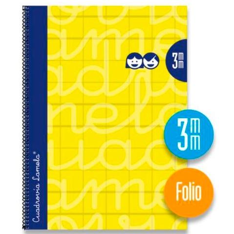 LAMELA - BLOC tapa FORRADA Fº 80h CUADROVIA 3 mm AMARILLO (Ref.7FTE03AM)