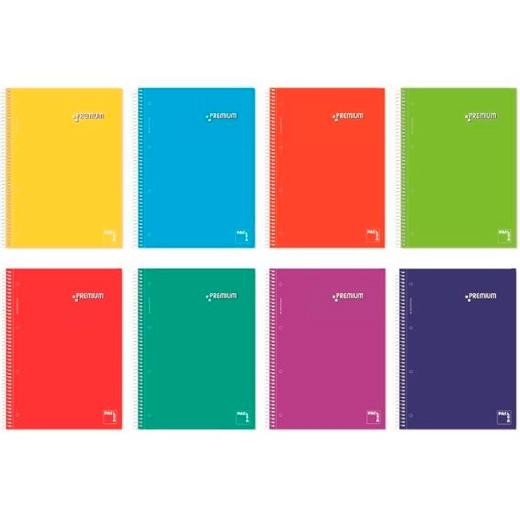 PACSA - BLOC PREMIUM micro.tapa EXTRA A4 160h CUADRIC.5x5 70g COL.SUR.(8) (Ref.16403)