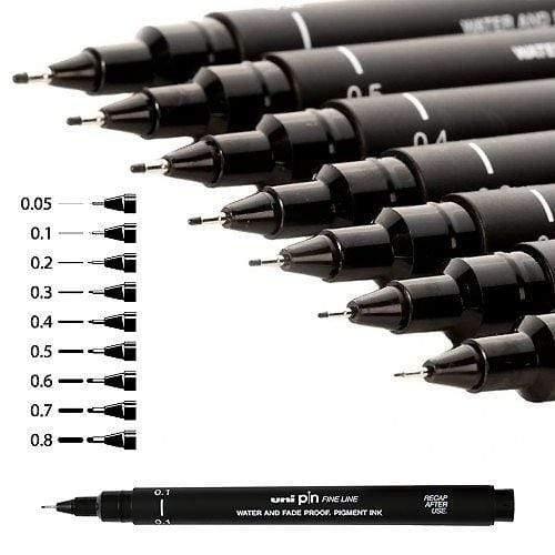 UNI-BALL - ROTULADOR CALIBRADO PIN MANGA 0,6 mm NEGRO (Ref.154625000)