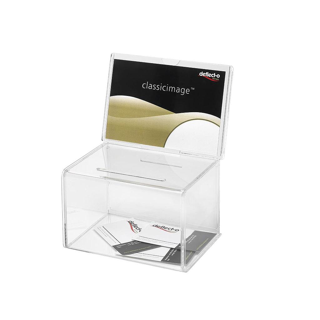 DEFLECTO - BUZÓN DE SUGERENCIAS PERSONALIZABLE SIN LLAVE 155X110X205 MM (Ref.DE592901 CS TP)