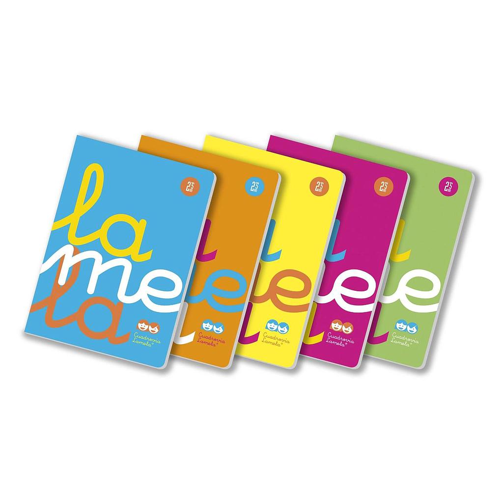 LAMELA - LIBRETA GRAPADA tapa POLIPROPILENO A4 50h CUADROVIA 3 mm (5 col.fluor surt.) (Ref.06A4P03)