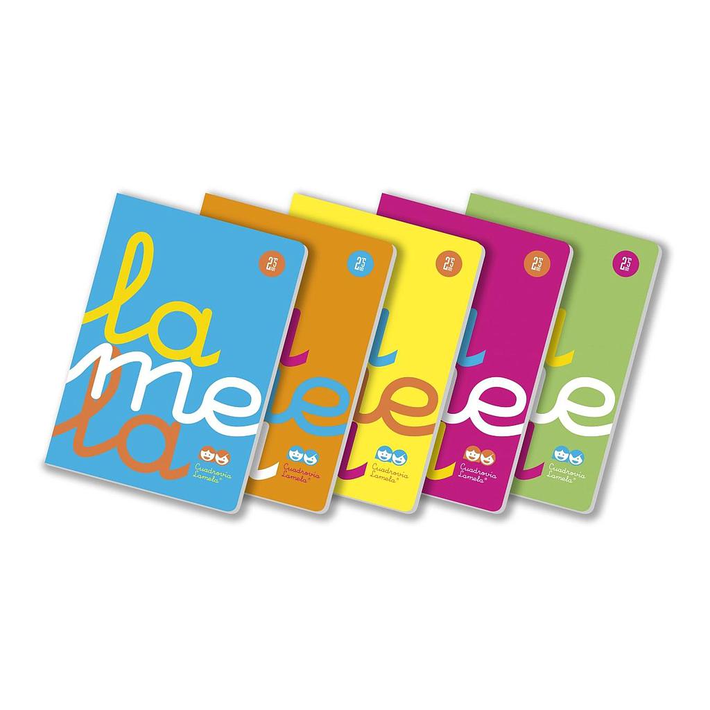 LAMELA - LIBRETA GRAPADA tapa POLIPROPILENO A4 50h CUADROVIA 4 mm (5 col.fluor surt.) (Ref.06A4P04)