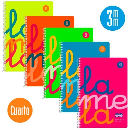 LAMELA - BLOC tapa POLIPROPILENO 4º 80h CUADROVIA 3 mm COLORES SURTIDOS (5) (Ref.7CTP003S)