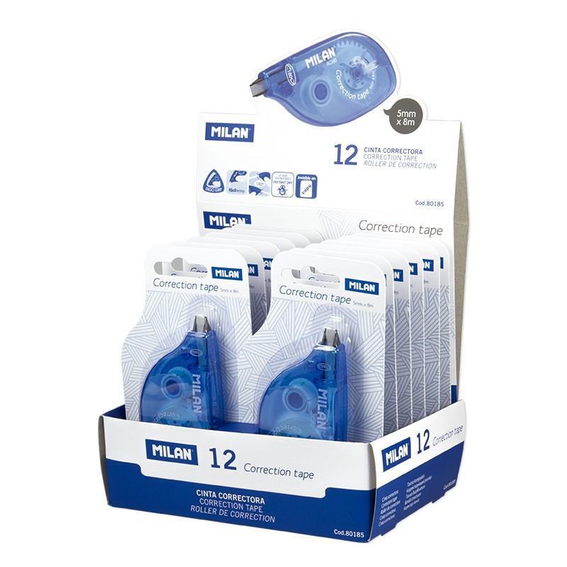 MILAN - CORRECTOR CINTA 5 mm x 8 m EXPOSITOR de 12 (Ref.80185)