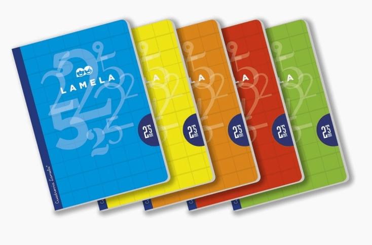 LAMELA - LIBRETA GRAPADA 50H A4 70GR C/M CUADRÍCULA 2,5MM COLORES BÁSICOS SURTIDOS -5U- (Ref.06A402S)