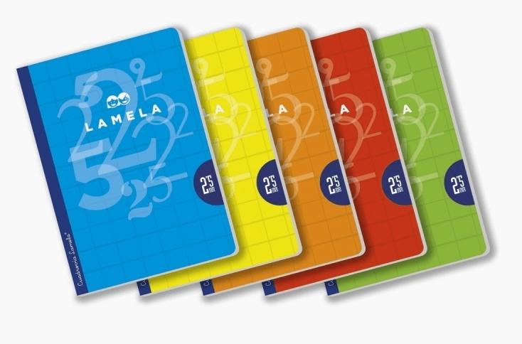 LAMELA - LIBRETA GRAPADA 50H A4 70GR C/M CUADRÍCULA 3MM COLORES BÁSICOS SURTIDOS -5U- (Ref.06A403S)