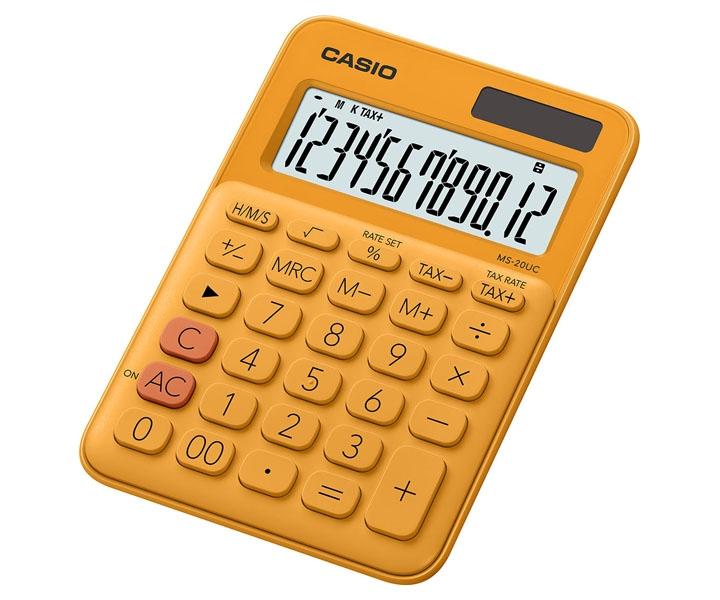 CASIO - CALCULADORA SOBREMESA 12 DIGITOS MS-20UC NARANJA (Ref.MS-20UC-RG)